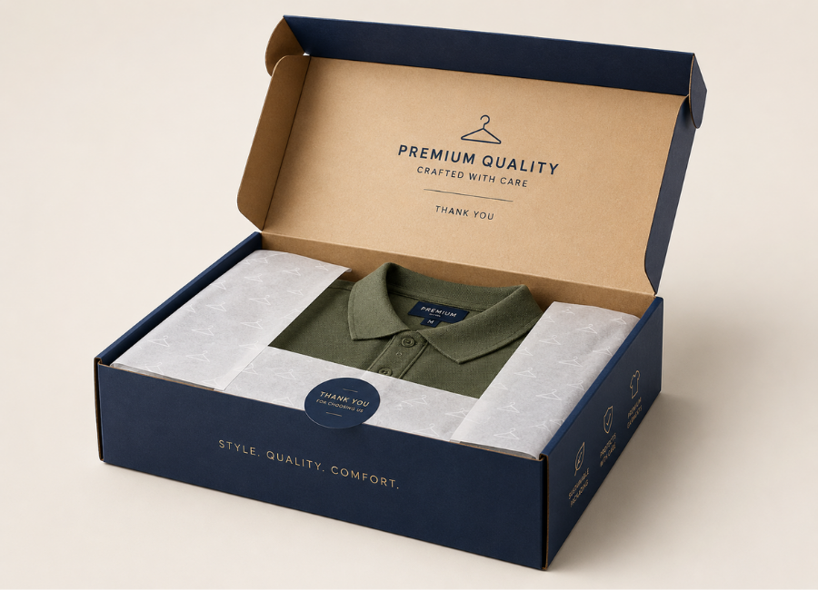 Garment and apparel packaging box